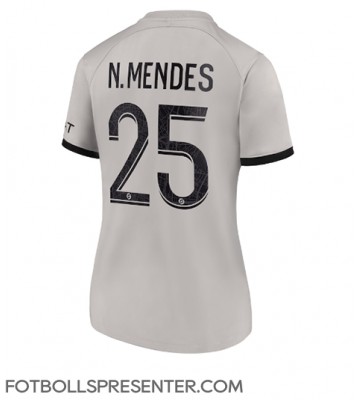 Paris Saint-Germain Nuno Mendes #25 Borta Matchtröja Dam 2022-23 Kortärmad
